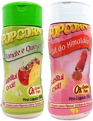 Temperos P/ Pipoca Popcorn Cx 12 Frascos. 6 Tomate e Queijo - 6 Sal do Himalaia - imagem 1