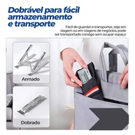 Suporte de Alumínio Premium para Notebook 10-17" com 6 Ângulos Ajustáveis - Ergonômico e Dobrável para Macbook, iPad, HP, Dell - imagem 4