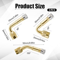 Kit 6 Extensores de Válvula de Pneu Universal 45°/90°/135° em Latão - Acesso Fácil e Seguro - imagem 3
