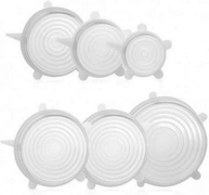 Kit com 6 Tampas de Silicone Universal Ajustáveis - Vedação Hermtica para Alimentos - imagem 1