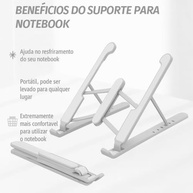 Suporte para Notebook Ajustável com 6 Posições | Ergonômico, Dobrável e com Saída de Ar - imagem 4