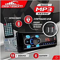 Som Automotivo Completo: Rádio + Falantes Bravox 6" - imagem 2