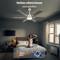Ventilador de Teto Silencioso com LED 24W, 6 Velocidades, Função Reversa e Controle Remoto - 52" Design Moderno - imagem 5