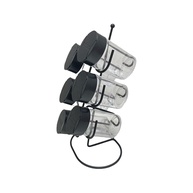 Arthi Conjunto com 6 Porta Condimentos de Bancada Black – Organize sua Cozinha com Estilo - imagem 1