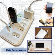 Filtro de Linha Extensão Bivolt 5 Tomadas + 6 USB-C/USB | 2500W Rápido | 1,9m Reforçado - imagem 5