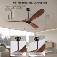 Ventilador de Teto Moderno 52" KBZZ - 6 Velocidades Silencioso, Motor CC, 3 Lâminas ABS, Ideal para Ambientes Internos e Externos - imagem 4