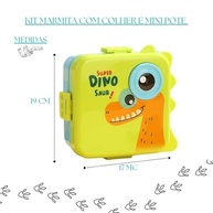 Lancheira Infantil Super Dino - 2 Compartimentos, 6 Divisórias, Mini Pote, Verde e Azul - imagem 4