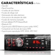 Kit Rádio MP3 Bluetooth + Alto Falantes 6" - imagem 2