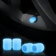 Kit 6 Tampas Válvula Pneu Mini Fluorescente - Motos e Carros (Azul) - imagem 1