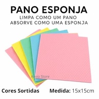 Kit 6 Panos Esponja Reutilizáveis - Alta Absorção e Limpeza Fácil com Celulose Premium - imagem 3