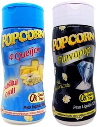 Temperos P/ Pipoca Popcorn Cx 12 Frascos. 6 Quatro Queijos - 6 Flavapop Sal Micronizado Manteiga - imagem 1