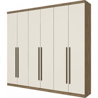 Guarda-Roupa Casal 6 Portas 3 Gavetas Melvin Espresso - Design Rústico Off White - imagem 4