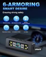 TPMS RV Solar e USB-C: Monitor de Pressão de Pneu com 4 Sensores e 6 Alarmes (0-99PSI) - imagem 3