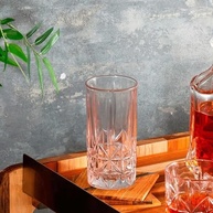 Jogo com 6 Copos Altos Lapidados 280ml - Ideal para Suco, Água e Drinks Refinados - imagem 3