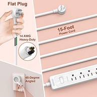 Extensão Elétrica 4,5m com 6 Tomadas e Proteção contra Surtos - Plugue Fino e Design Moderno - imagem 5