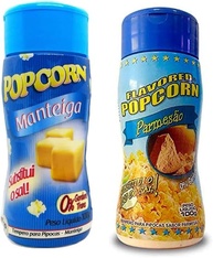 Temperos P/ Pipoca Popcorn Cx 12 Frascos. 6 Manteiga - 6 Parmesão - imagem 1