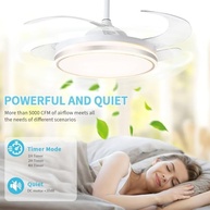 Ventilador de Teto 107CM com Luz LED 72W, 6 Velocidades, Controle Remoto - Design Moderno e Silencioso - imagem 5