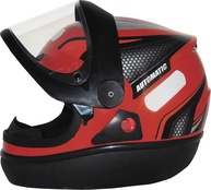 Capacete FW3 Automático Vermelho e Prata 60: Leveza e Segurança com Viseira Cristal - imagem 1