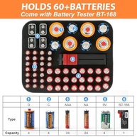 Organizador de Baterias Premium com Testador BT-168: Estojo Rígido e à Prova d'Água para 60+ Pilhas - imagem 5