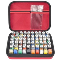 Estojo Organizador de Tintas com 60 Frascos + 9 Pincéis - Transporte Seguro para Artistas e Modeladores - imagem 2
