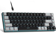 MageGee Teclado portátil 60% mecânico para jogos, MK-Box LED retroiluminado compacto de 68 teclas, mini teclado de escritório com fio com interruptor vermelho para Windows, laptop, PC, Mac - - imagem 1