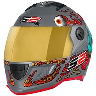 Capacete Moto Pro Tork Stealth Zombie Tam 60 - Viseira Dourada | Cinza Fosco - imagem 3