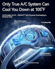 RANVOO 2025 Enhanced Max Cooling AICE Lite - Ventilador de Pescoço Recarregável com 6.000 mAh - imagem 4
