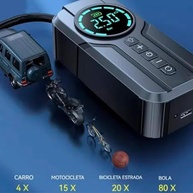Bomba de Ar Elétrica Portátil 6000mAh: Calibrador Compressor Automotivo para Pneu de Carro, Moto, Bicicleta e Bola - imagem 3