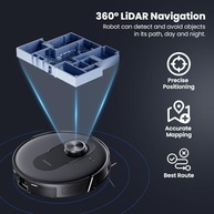 Proscenic Q8 Max - Aspirador Robô com Esvaziamento Automático, 6000Pa, Navegação LiDAR, Controle por APP/Alexa - imagem 5