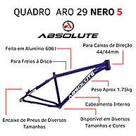 Quadro MTB Absolute Nero 5 29" - Alumínio 6061 - imagem 2