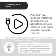Cabo Adaptador USB-C para HDMI 4K 60Hz Ultra HD - Conexão Perfeita para seu Notebook - imagem 5