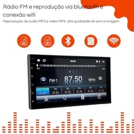Central Multimídia Universal 7" CarPlay Android Auto Espelhamento Sem Fio + Câmera de Ré 60W - imagem 4