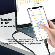 Cabo USB C para USB A 10Gbps: Velocidade de SSD e 60W PD - imagem 3