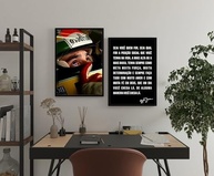 Kit 2 Quadros Ayrton Senna Apontando Pro Céu - Moldura 60x40cm - Arte Canvas Inspiradora - imagem 3