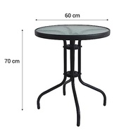 Mesa Redonda com Vidro Temperado 60x70cm Preto Just Home Collection - Modernidade e Durabilidade - imagem 3
