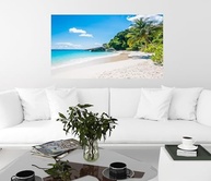 Quadro Decorativo Praia Paradisíaca 60x85cm - Tela Canvas Premium com Madeira Reflorestada - imagem 3