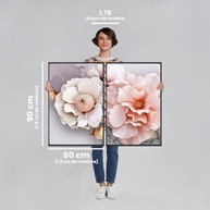 Quadro Decorativo Essência Rosa - A Delicadeza em Flor | 60x90cm com Vidro, Moldura Preta e Design Sofisticado - imagem 4