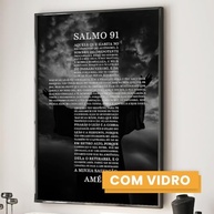 Quadro Decorativo Religioso Salmo 91 - Design Preto 60x90cm com Vidro - imagem 5