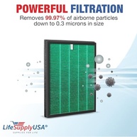 Filtro HEPA Verdadeiro LifeSupplyUSA para Rabbit Air BioGS 2.0 SPA-550A e SPA-625A - imagem 4