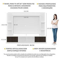 Rack Estante com Painel para TV 65" Oslo Multimóveis | Design Moderno e Espaçoso - imagem 4