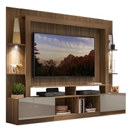 Rack Estante TV 65" com LED Berlim Multimóveis – Moderno Painel Madeira/Laca Fumê - imagem 1