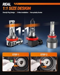 Lâmpadas LED SEALIGHT H11/H16: Iluminação Branca 6500K, 30.000 LM Super Brilhante para Neblina - imagem 4