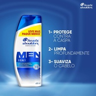 Head & Shoulders Men: Shampoo Anticaspa 3 em 1 - 650ml - imagem 2