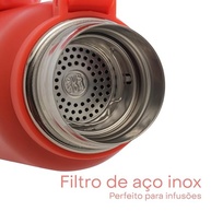 Garrafa Térmica Explorer 650ml Aço Inox Vermelha - Mantenha Sua Bebida Gelada ou Quente por Mais Tempo - imagem 5