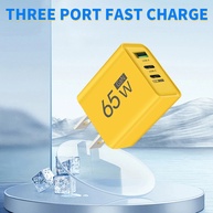 Carregador Rápido 65W: 3 Portas, PD & QC3.0 - imagem 2