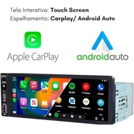 Central Multimídia MP5 1DIN 6.86" IPS Touch, Bluetooth, Carplay & Android Auto - imagem 3