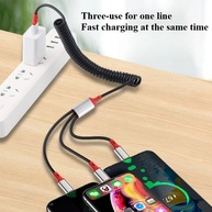Cabo 3-em-1 6A: Carregue Rápido iPhone, Samsung e Mais! - imagem 2