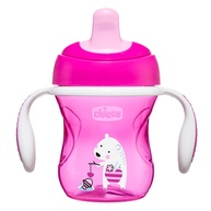 Copo Training Cup Rosa 6m+ Chicco - Bico Semi Rígido com Toque Macio - imagem 1