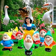 Kit Branca de Neve e os 7 Anões com Trio de Garças em Cerâmica – Decoração Encantadora para Jardim e Ambientes Externos - imagem 4