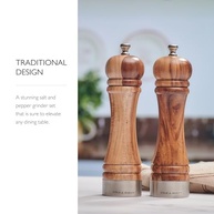Cole & Mason Conjunto De Presente Camden Traditional Acacia 7" - Moinhos Cozinha Com Moagem Ajustável, Moedor Que Realça O Sabor, Sal E Pimenta Para Uma Experiência Suave - imagem 4